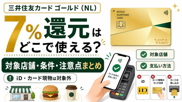 三井住友カード ゴールド（NL）はコンビニ・スマホ決済で7%還元！対象店舗とファミマ非対象の注意点